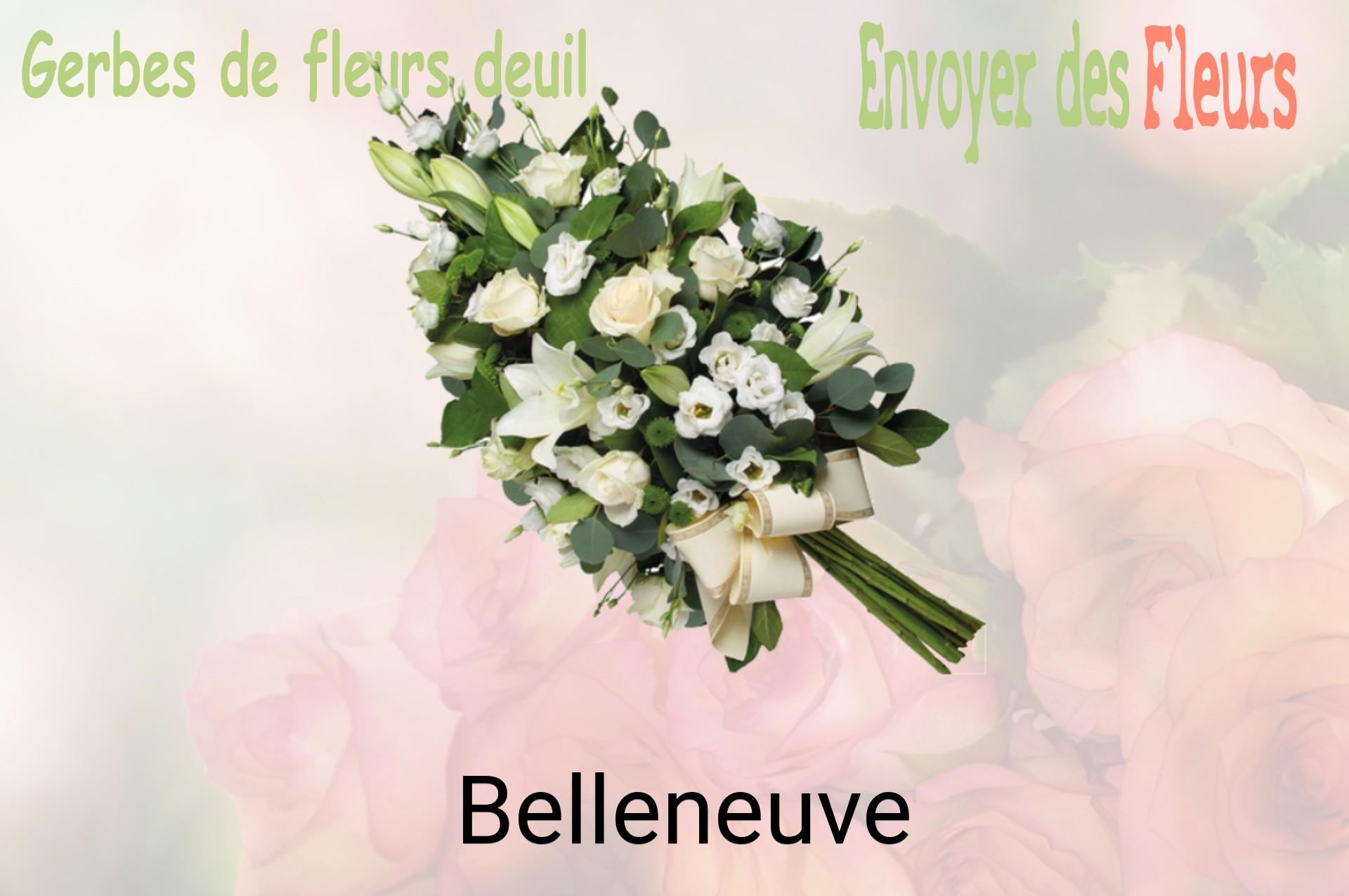 Gerbe de fleurs de deuil livrée à Belleneuve